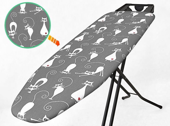 Pokrowiec na deskę do prasowania z kotami podkładem PREMIUM BAWEŁNA 100%
