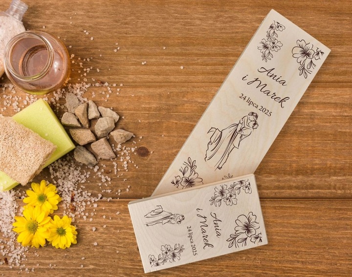 PUDEŁKO SKRZYNKA NA WINO GRAWER PREZENT ŚLUB + PUDEŁKO NA PIENIĄDZE WESELE