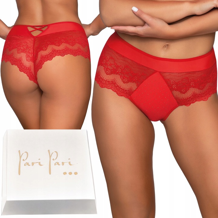 Figi Brazyliany z Wysokim Stanem Damskie Dopasowane Seksowne Czerwone XXL