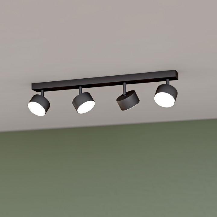 Lampa Sufitowa Szyna 4x GX53 Spot Reflektor Oprawa Ruchoma Czarna 60cm