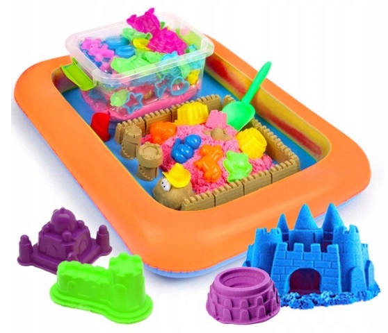 PIASEK KINETYCZNY 5 KG BASEN FOREMKI ŁOPATKA ZESTAW XXXXL SUPER PLASTYCZNY