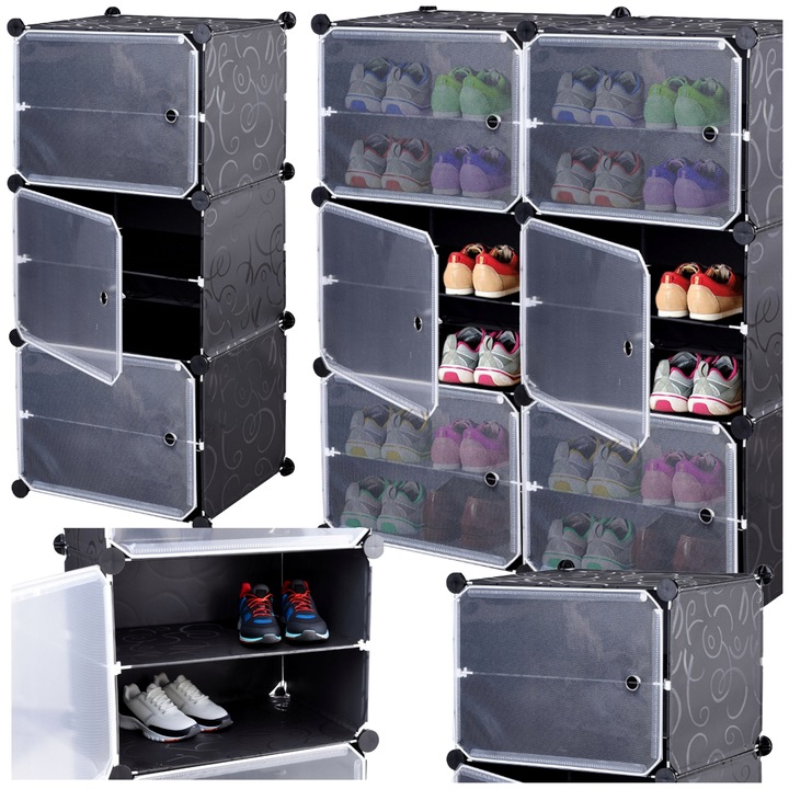 SZAFKA NA BUTY OBUWIE MODUŁOWA REGAŁ PÓŁKA 12 POZIOMÓW PUDEŁKA