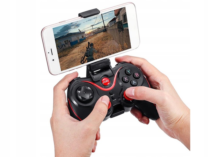BEZPRZEWODOWY GAMEPAD PAD DO TELEFONU ANDROID iOS PC KONTROLER Z UCHWYTEM