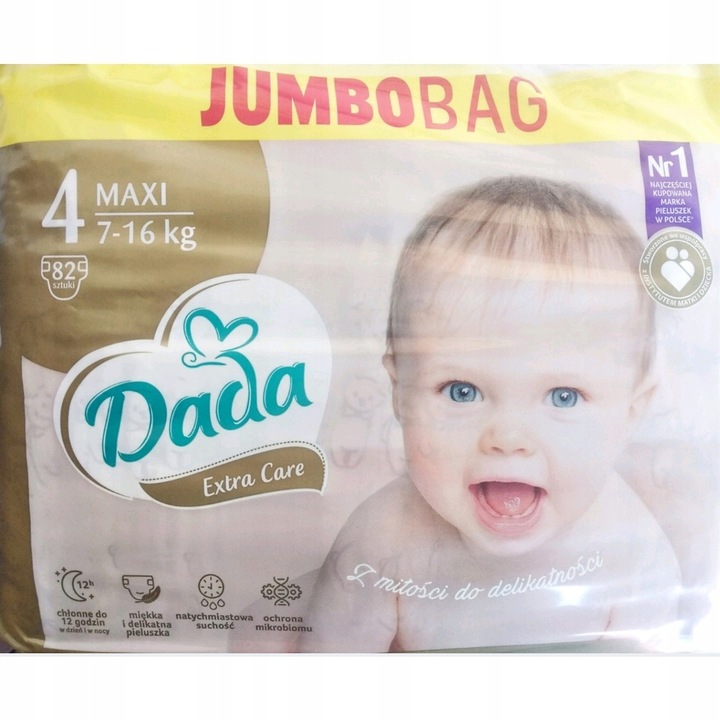 PIELUSZKI DADA EXTRA CARE ROZMIAR 4 82 SZT. PIELUCHY