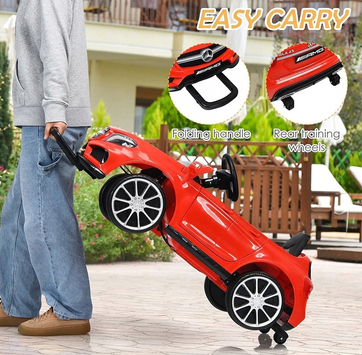 MERCEDES GLA 4x4 12V, PILOT 2.4G, 4 AMORY Auto na akumulator, koła EVA