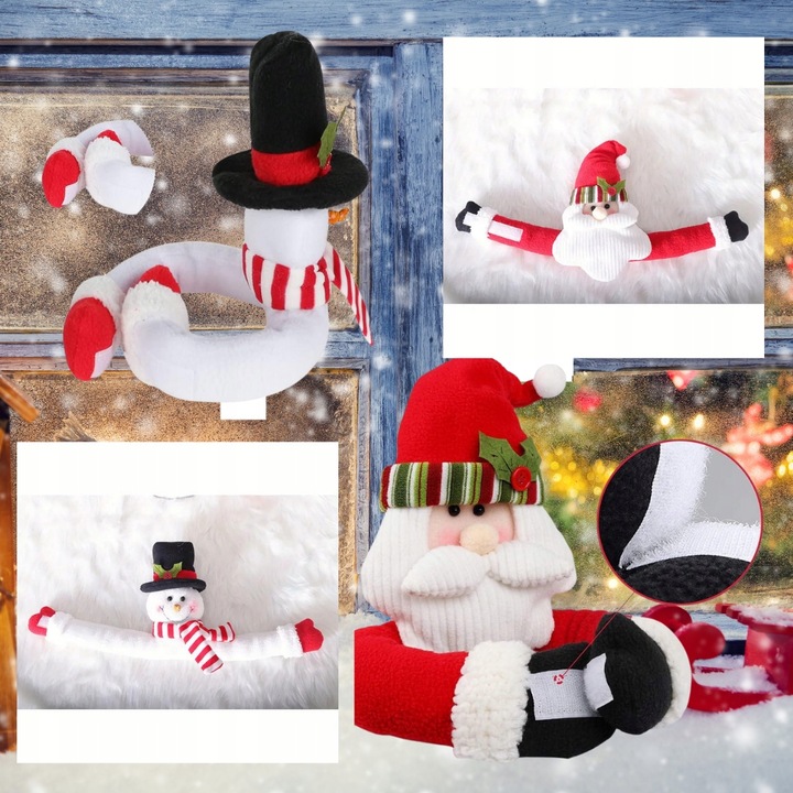 2X ŚWIĄTECZNA ZAPINKA KLIPS DO FIRAN OPASKA DO ZASŁON MIKOŁAJ BAŁWAN OZDOBA