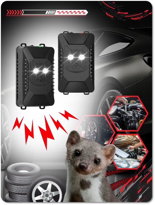 Samochodowy ODSTRASZACZ gryzoni na KUNY do AUTA ultradzwiekowy na