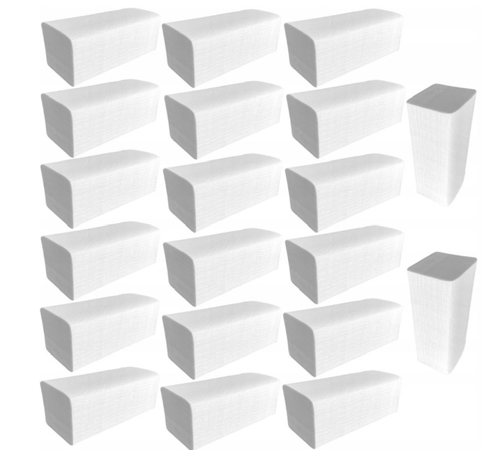 Ręcznik Papierowy ZZ BIO 100% BIAŁY GRUBY CELULOZA 2w 21cm x 23cm 3000szt