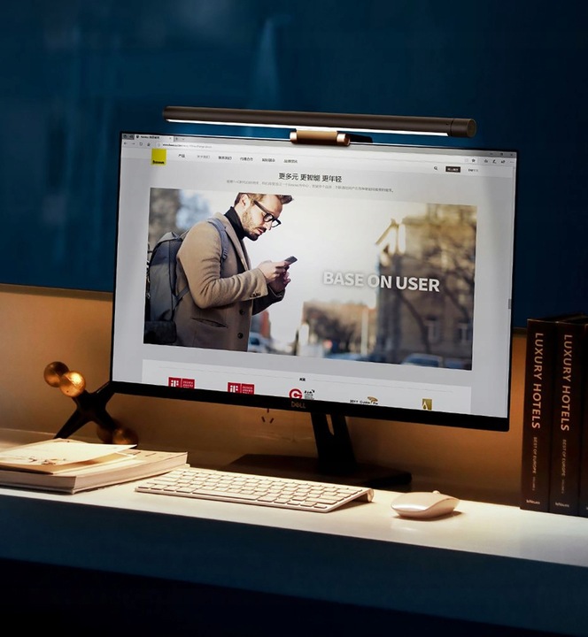 Baseus ergonomiczna dotykowa regulowana lampka wisząca LED na monitor USB-C