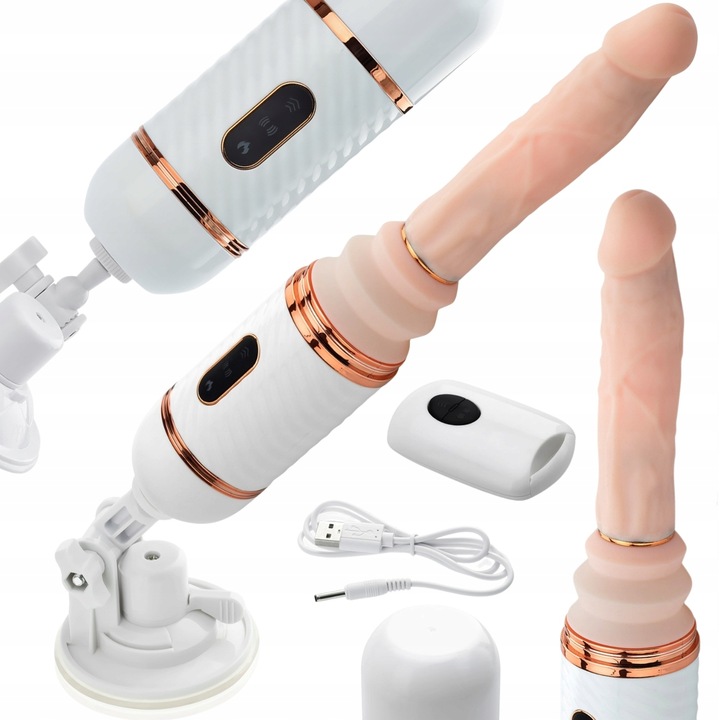 SEX MASZYNA DILDO PENIS - 420 RUCHÓW NA MINUTĘ + PILOT + PRZYSSAWKA