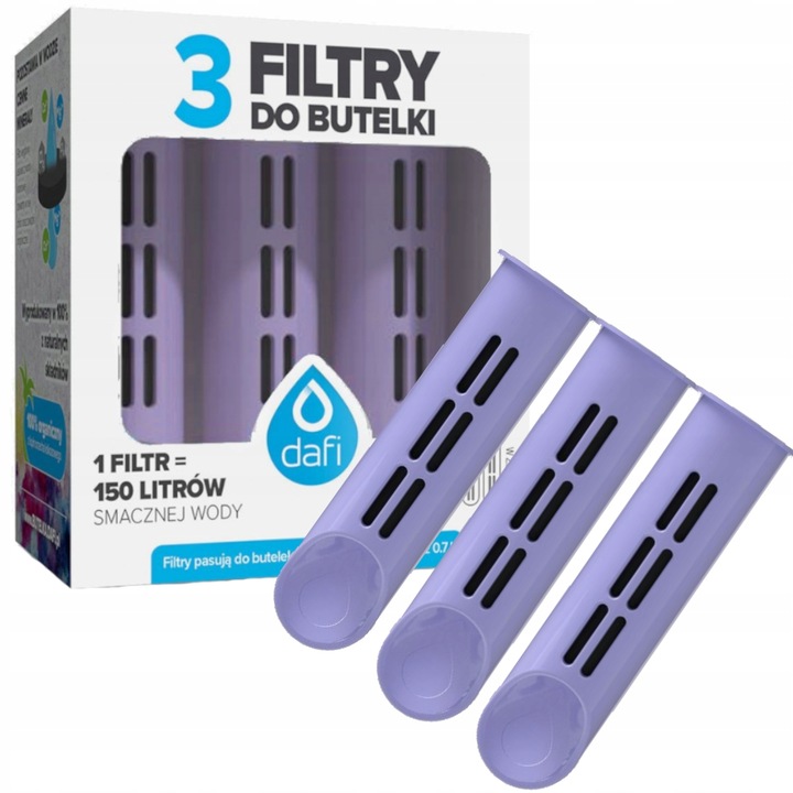 Filtry wkłady do butelki Dafi Solid Steel Soft - 3 szt Lawenda