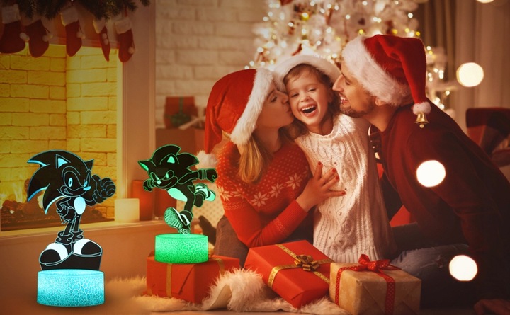Lampka 3D nocna led usb Mały Sonic z bajki