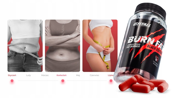 SPALACZ TŁUSZCZU Z BRZUCHA BURN FAT BLACK EDITION + GRATISY DO