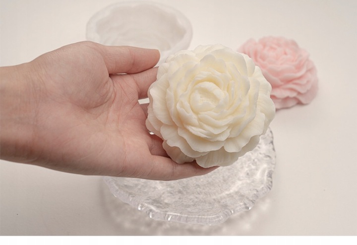 Forma silikonowa KWIAT PIWONII 3D - do świec, wosku, mydła, odlewu i gipsu