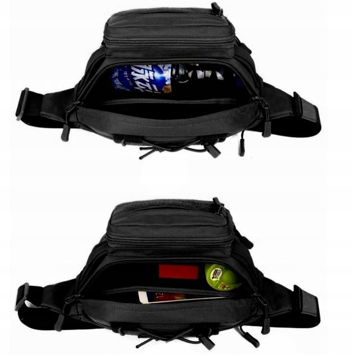 NERKA SASZETKA MĘSKA CZARNA WOJSKOWA biodrówka DUŻA POJEMNA TAKTYCZNA TORBA