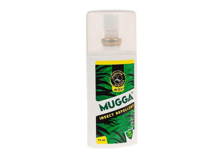 Mugga Spray 9,5% DEET 75 ml na Komary Kleszcze Moskity Preparat dla Dzieci