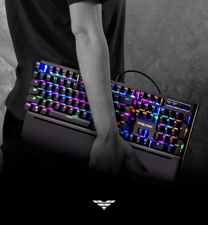 Klawiatura gamingowa mechaniczna RGB USB PREYON