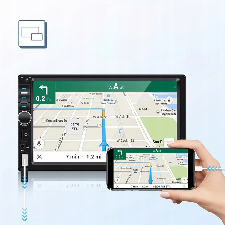RADIO SAMOCHODOWE BLUETOOTH 2 DIN 7 CALI DOTYKOWY EKRAN USB AUX SD +