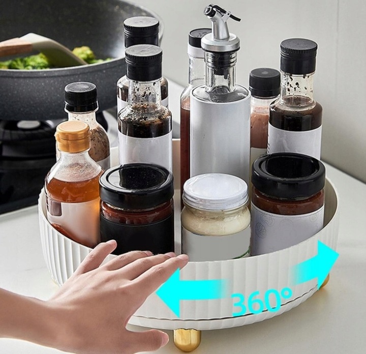 ORGANIZER OBROTOWY na Kosmetyki POJEMNIK na PERFUMY PĘDZLE Make-up 360