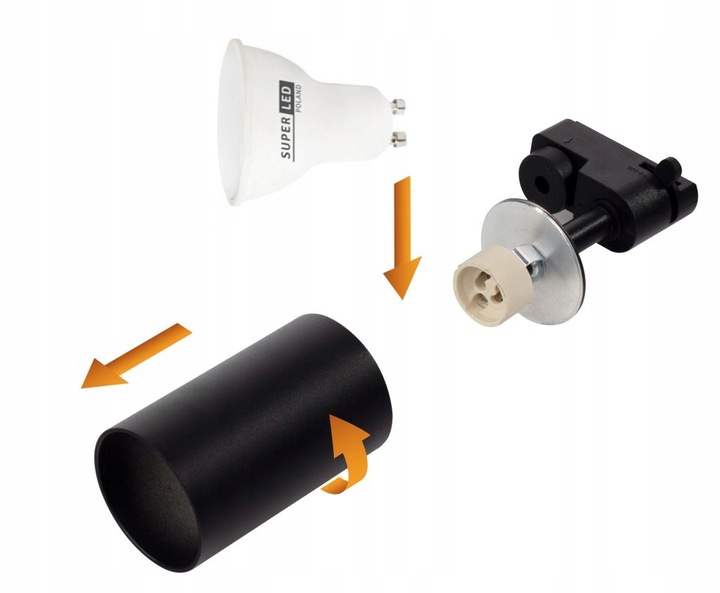 Reflektor szynowy LED lampa na żarówkę GU10