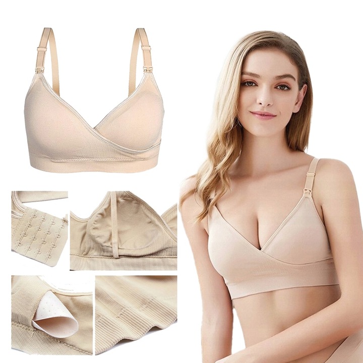 BIUSTONOSZ BEZSZWOWY ZESTAW DO KARMIENIA CIĄŻOWE BEZ FISZBIN MIĘKKIE L