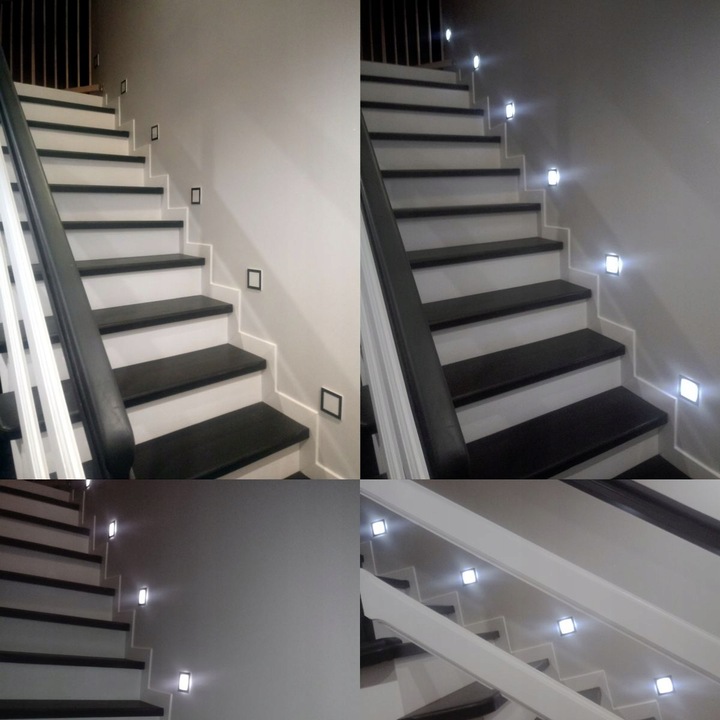 Oświetlenie schodowe oprawa lampka schodowa LED 230V CZARNA Q1