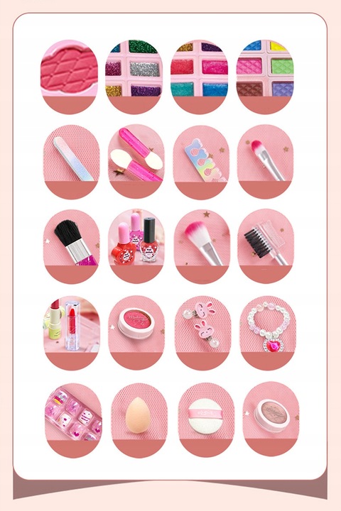 DUŻY ZESTAW KOSMETYKÓW DO MAKIJAŻU I PAZNOKCI MAKEUP DLA DZIECI PREZENT