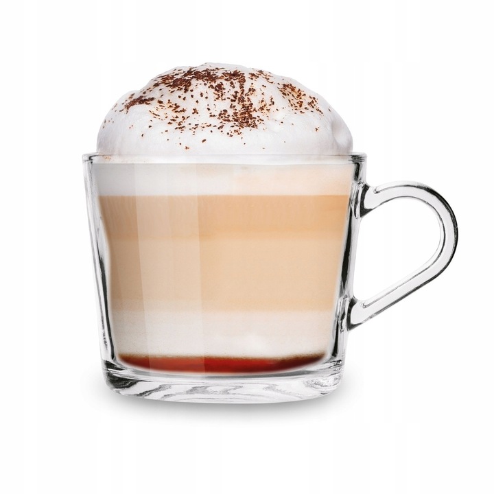 Zestaw KUBKI Szklane SZKLANKI do KAWY i HERBATY z UCHEM Tadar Sue 6x450 ml