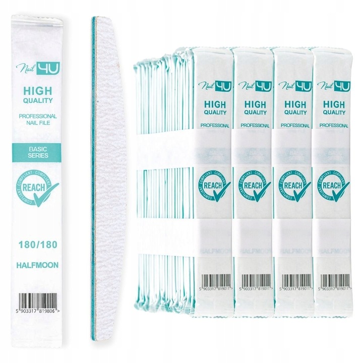 ZESTAW JEDNORAZOWYCH PILNIKÓW DO PAZNOKCI Nail4U 180/180 ŁÓDKA 100 szt