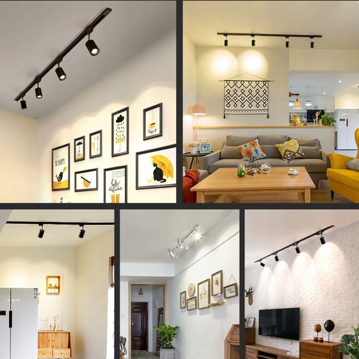 Szynoprzewód LED 3x reflektor GU10 szyna track 1m Oświetlenie Na Szynę