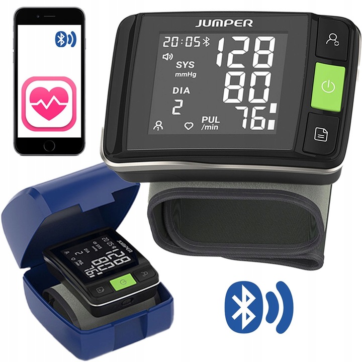 MEDYCZNY Ciśnieniomierz NADGARSTKOWY Jumper HWA11 MÓWI PO POLSKU Aplikacja