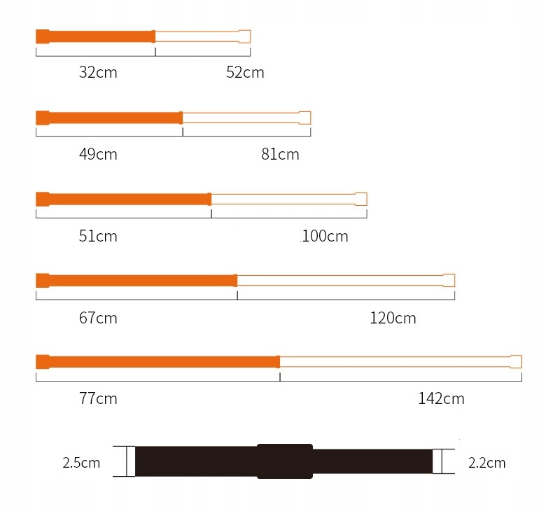 DRĄŻEK KARNISZ TELESKOPOWY ROZPOROWY METALOWY 67-120cm + GRATIS