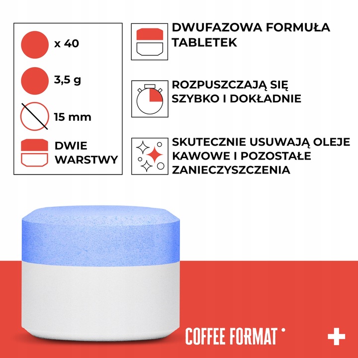 Tabletki czyszczące do ekspresu Jura Coffee Format 40 sztuk Duże