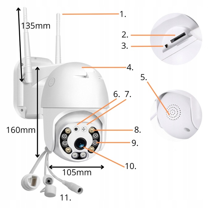 KAMERA WIFI IP SMART OBROTOWA FULL HD 2MP MONITORING 1080p ZOOM 4x DETEKCJA