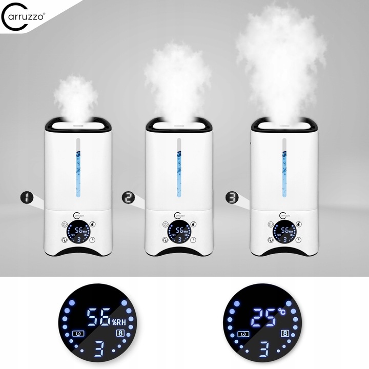 Nawilżacz powietrza AUTOMATYCZNY + AROMATERAPIA 6w1 +12 OLEJKÓW FILTR