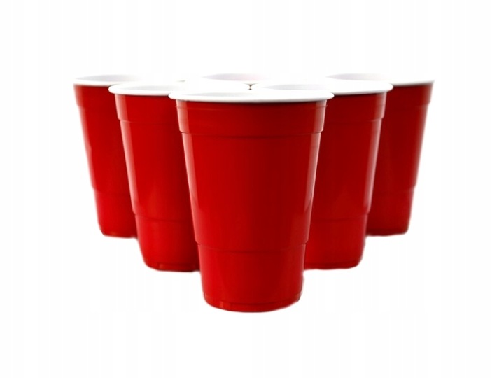 AMERYKAŃSKIE kubeczki do beer pong PLASTIKOWE kubki czerwone RED