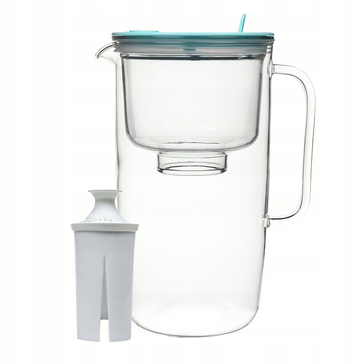 Dzbanek Filtrujący Szklany Aqualogis Sonata Niebieski + 12 wkładów