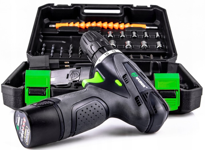 WIERTARKO WKRĘTARKA AKUMULATOROWA WKRĘTARKA 2xAKU NASADKI BITY LED