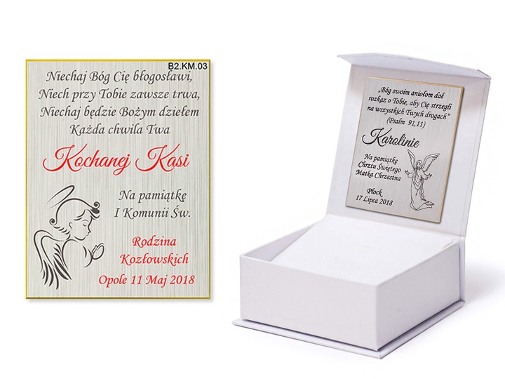 PUDEŁKO PREZENTOWE Na Pamiątkę I KOMUNII ŚWIĘTEJ Komunia Święta z GRAWEREM