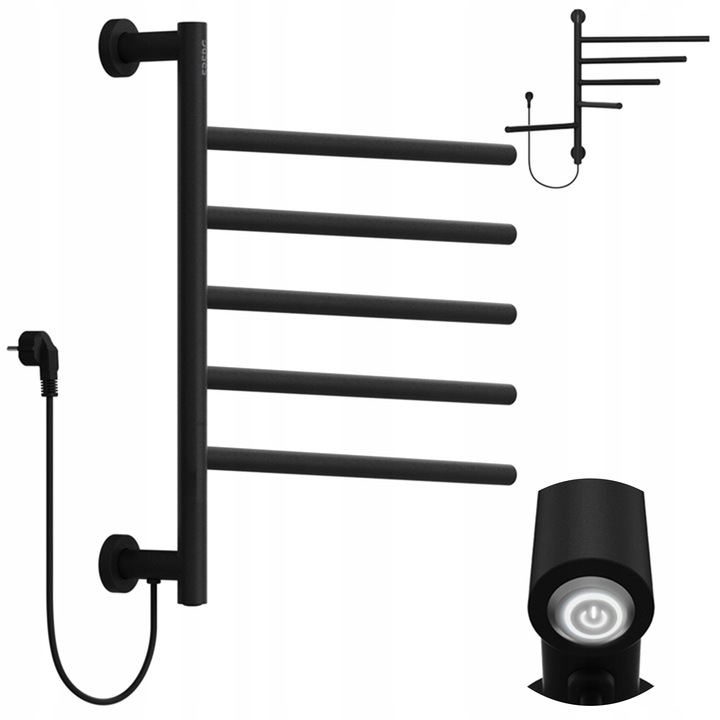 Grzejnik łazienkowy elektryczny EBERG ruchome ramiona 80W ścienny