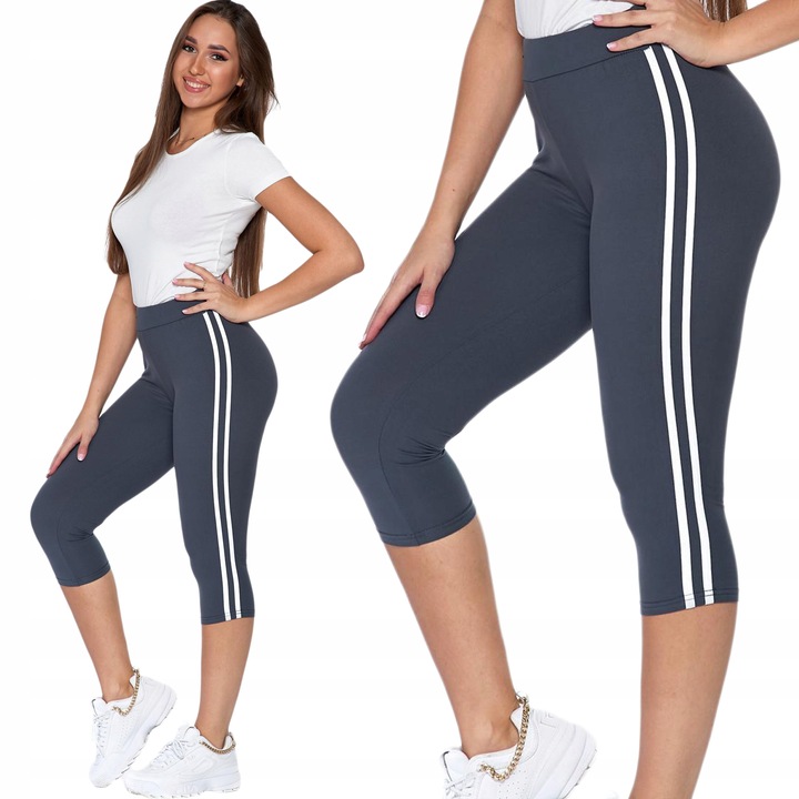 Moraj Legginsy 3/4 z Lampasem 1100-016 Grafit L/XL