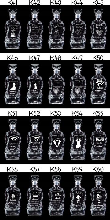KARAFKA DO WHISKY Z GRAWEREM 6 SZKLANEK URODZINY ŚLUB ROCZNICA ŚWIADEK