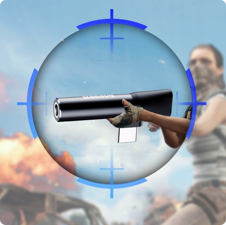 BASEUS ADAPTER PRZEJŚCIÓWKA AUDIO USB-C 1A TYP-C - MINI JACK 3.5MM AUX