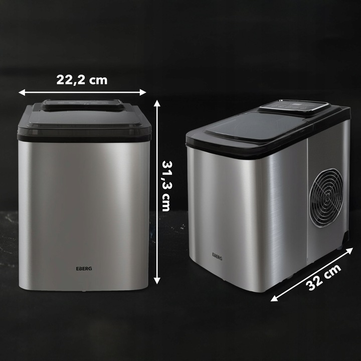 Kostkarka do lodu EBERG domowa maszyna do kostek 12kg 160W ekspresowy