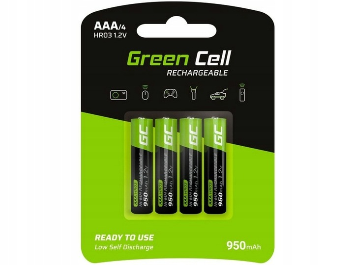 Green Cell 4x Akumulator AAA HR03 950mAh GR03