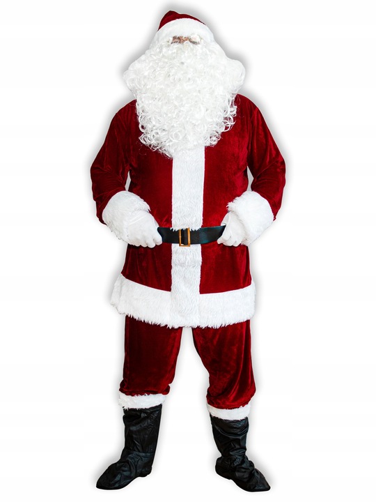 WELUROWY KOSTIUM STRÓJ MIKOŁAJA BURGUND SAKWA NA CUKIERKI +LIST 10el