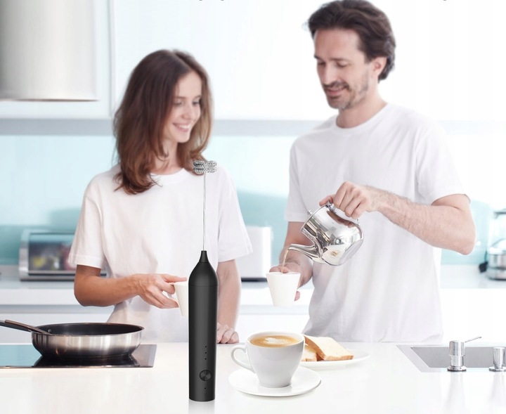 Elektryczny Spieniacz do Mleka Ręczny Akumulator Kawa Bezprzewodowy