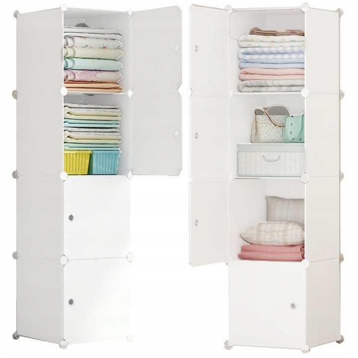 SZAFA MODUŁOWA GARDEROBA UBRANIOWA BIAŁA REGAŁ SŁUPEK ZAMKNIĘTY 4