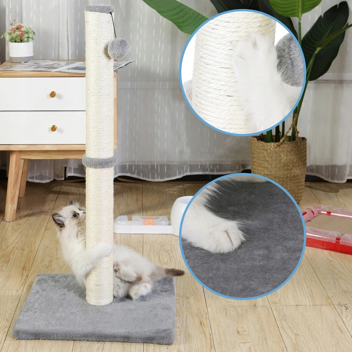 STABILNY WYSOKI SŁUPEK DRAPAK DO DRAPANIA 88 CM DLA KOTA SZEROKA PODSTAWA