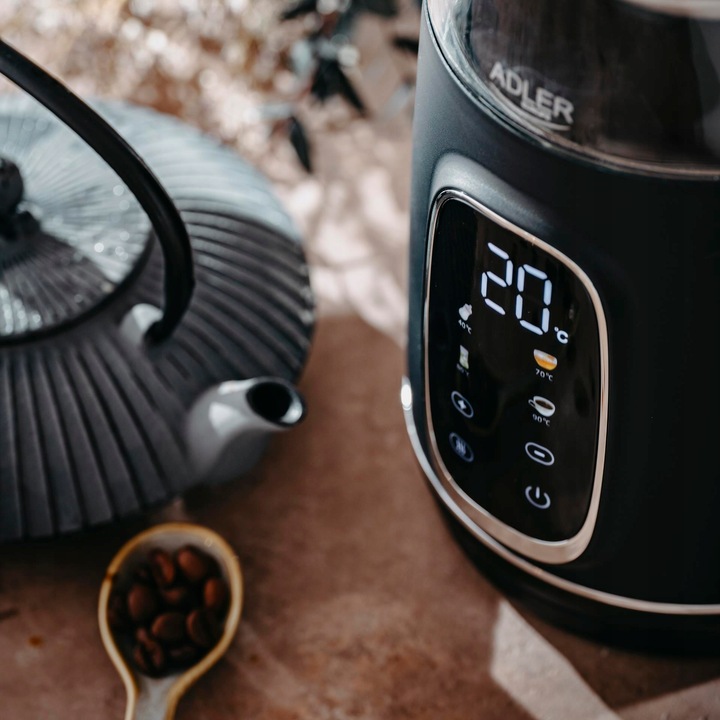 Czajnik Elektryczny Szklany Do Kuchni LED Podtrzymywanie Ciepła 1,7L